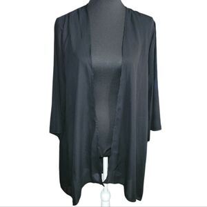 Abollria black semi-sheer open front cardigan Size XL